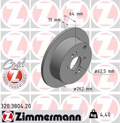 Тормозной диск ZIMMERMANN 320.3804.20
