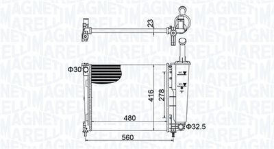 Радиатор, охлаждение двигателя MAGNETI MARELLI 350213155700