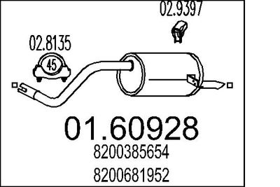 Глушитель выхлопных газов конечный MTS 01.60928
