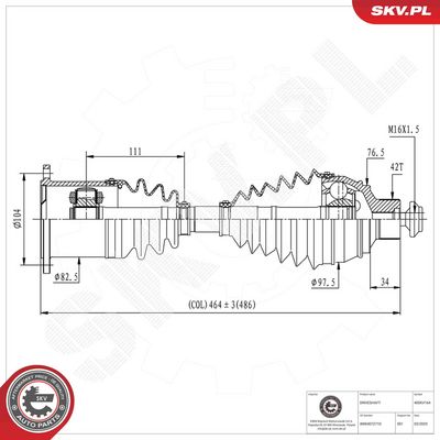 Приводной вал ESEN SKV 40SKV164