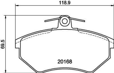 Комплект тормозных колодок, дисковый тормоз HELLA PAGID 8DB 355 017-901