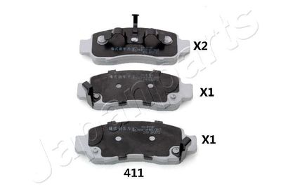 Bremžu uzliku kompl., Disku bremzes JAPANPARTS PA-411AF