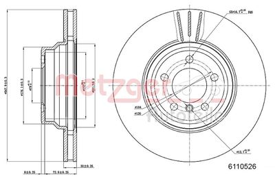 Тормозной диск METZGER 6110526