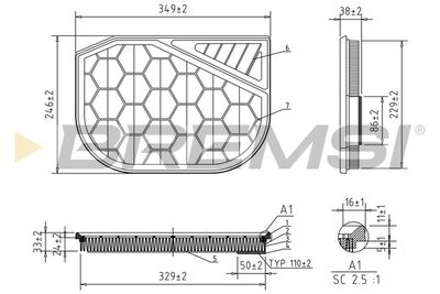Воздушный фильтр BREMSI FA2477