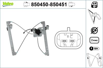Стеклоподъемник VALEO 850450
