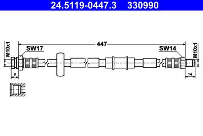Тормозной шланг ATE 24.5119-0447.3