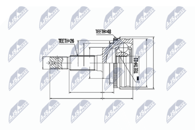 Шарнирный комплект, приводной вал NTY NPZ-TY-016