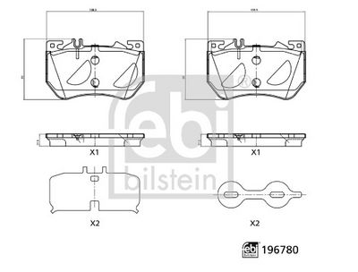 Bremžu uzliku kompl., Disku bremzes FEBI BILSTEIN 196780