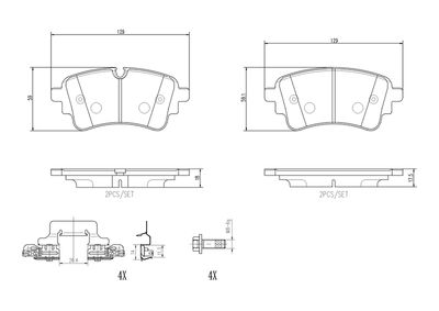 Bremžu uzliku kompl., Disku bremzes BREMBO P 85 185NX