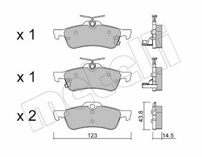 Комплект тормозных колодок, дисковый тормоз METELLI 22-0556-1