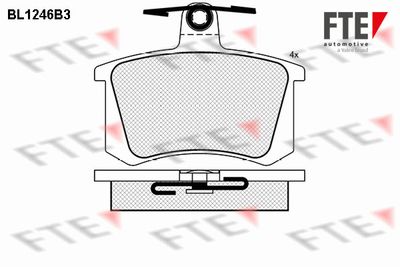 Комплект тормозных колодок, дисковый тормоз FTE 9010073