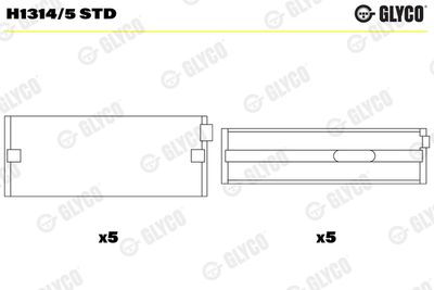 Подшипник коленвала GLYCO H1314/5 STD