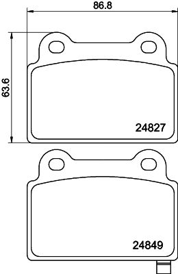 Bremžu uzliku kompl., Disku bremzes HELLA PAGID 8DB 355 014-701