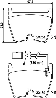HELLA PAGID 8DB355023081 Bremžu uzliku kompl