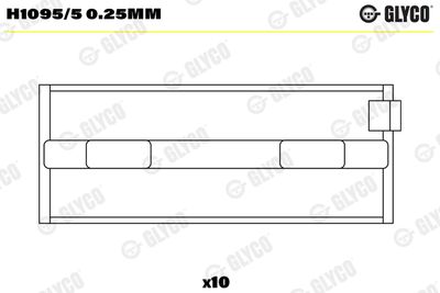 Подшипник коленвала GLYCO H1095/5 0.25mm