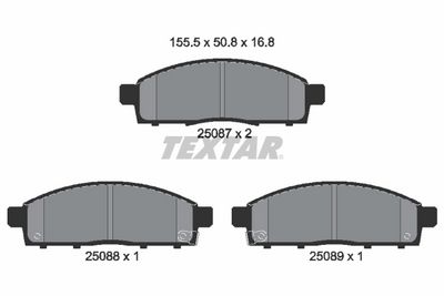 Комплект тормозных колодок, дисковый тормоз TEXTAR 2508701
