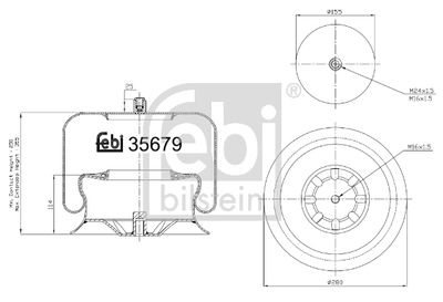 Pneimoatsperes spilvens, Pneimopiekare FEBI BILSTEIN 35679