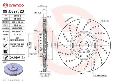 Тормозной диск BREMBO 09.D897.23