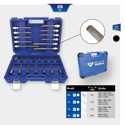 Muciņatslēgu komplekts KS TOOLS BT022026
