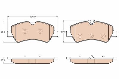 Комплект тормозных колодок, дисковый тормоз TRW GDB1968