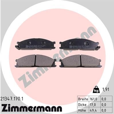 Bremžu uzliku kompl., Disku bremzes ZIMMERMANN 21347.170.1