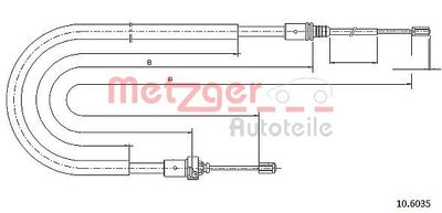 Тросик, cтояночный тормоз METZGER 10.6035