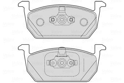 Bremžu uzliku kompl., Disku bremzes VALEO 601719