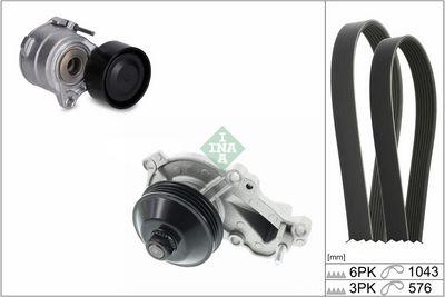 Ūdenssūknis + ķīļrievu siksnas komplekts Schaeffler INA 529 0604 30