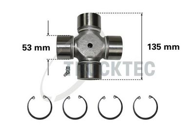 Шарнир, карданный вал TRUCKTEC AUTOMOTIVE 01.34.013