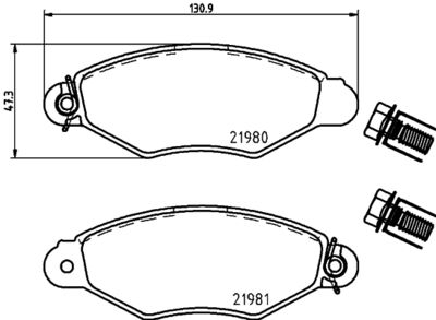 Комплект тормозных колодок, дисковый тормоз HELLA PAGID 8DB 355 019-311