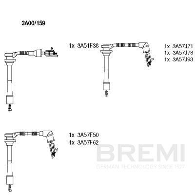 Augstsprieguma vadu komplekts BREMI 3A00/159