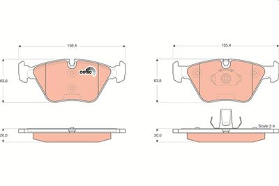 Bremžu uzliku kompl., Disku bremzes TRW GDB1531