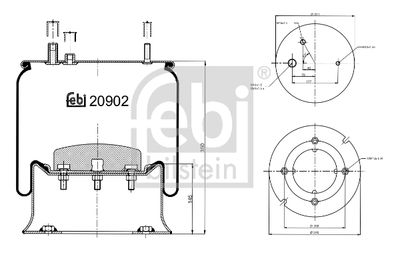 Pneimoatsperes spilvens, Pneimopiekare FEBI BILSTEIN 20902