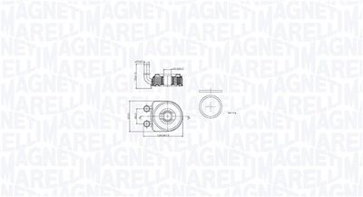 масляный радиатор, двигательное масло MAGNETI MARELLI 350300002500