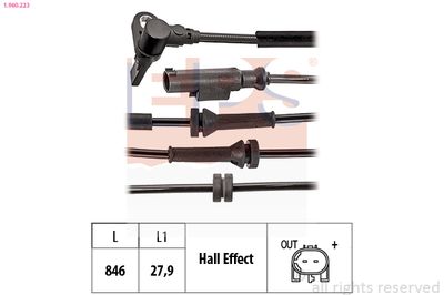 Датчик, частота вращения колеса EPS 1.960.223