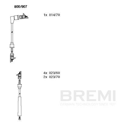 Комплект проводов зажигания BREMI 800/907