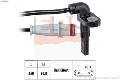 Датчик, частота вращения колеса EPS 1.960.059