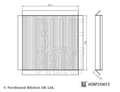 Filtrs, Salona telpas gaiss BLUE PRINT ADBP250072