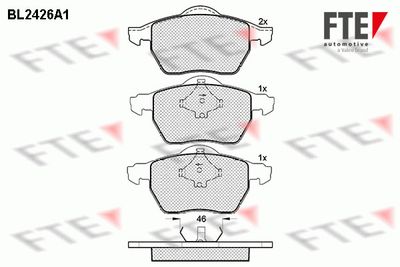 Bremžu uzliku kompl., Disku bremzes FTE 9010727