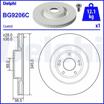 Тормозной диск DELPHI BG9206C