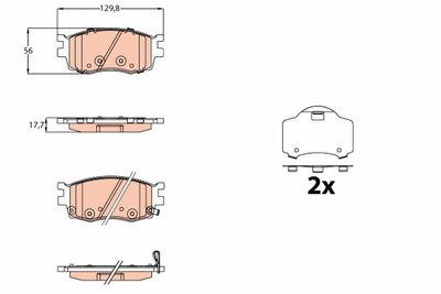 Комплект тормозных колодок, дисковый тормоз TRW GDB3626