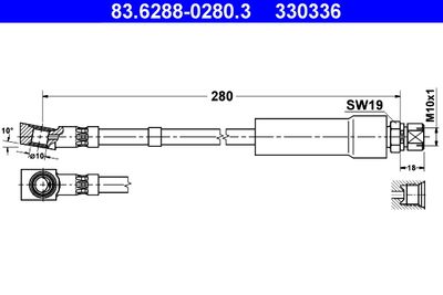 Тормозной шланг ATE 83.6288-0280.3