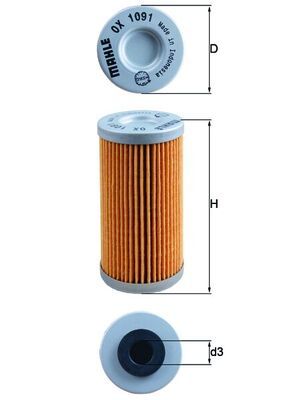 MAHLE OX1091 Eļļas filtrs