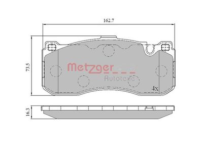 Bremžu uzliku kompl., Disku bremzes METZGER 1170830