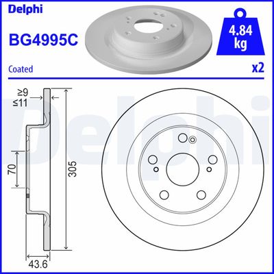 Bremžu diski DELPHI BG4995C