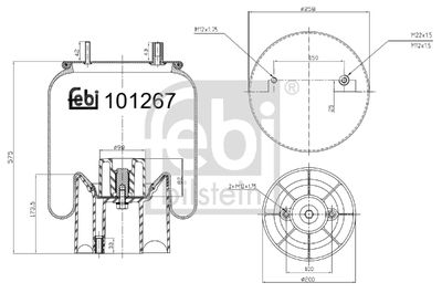 Pneimoatsperes spilvens, Pneimopiekare FEBI BILSTEIN 101267