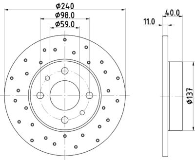 Bremžu diski HELLA PAGID 8DD 355 134-891