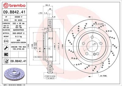 Bremžu diski BREMBO 09.B842.41