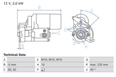 Стартер BOSCH 0 986 025 700