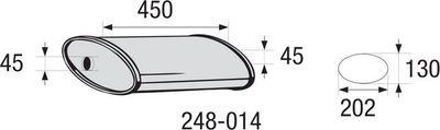 Vidējais izpl. gāzu trokšņa slāpētājs, Universāls BOSAL 248-014